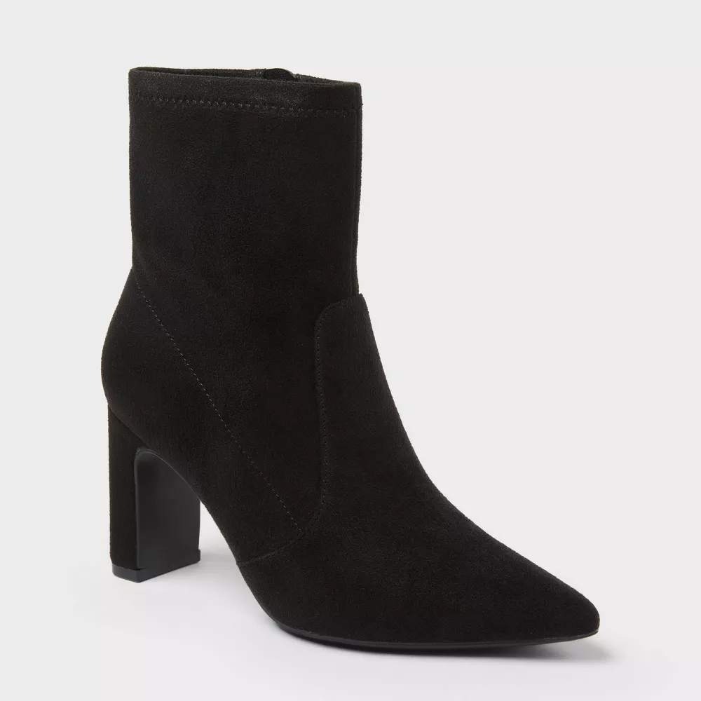 Women's Sienna Low Shaft Heeled Boots A New Day Jet Black Size 10 New With Tags